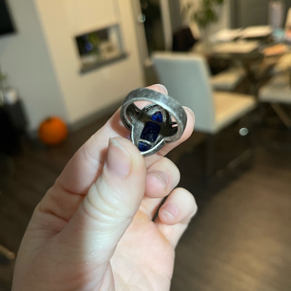 Vintage Sapphire Marcasite 925 Sterling Silver Ring PRETTY - Picture 6 of 9